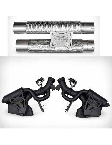 Silencieux à valves + H-Pipe d'échappement inox TUBI STYLE pour FERRARI 12 CILINDRI